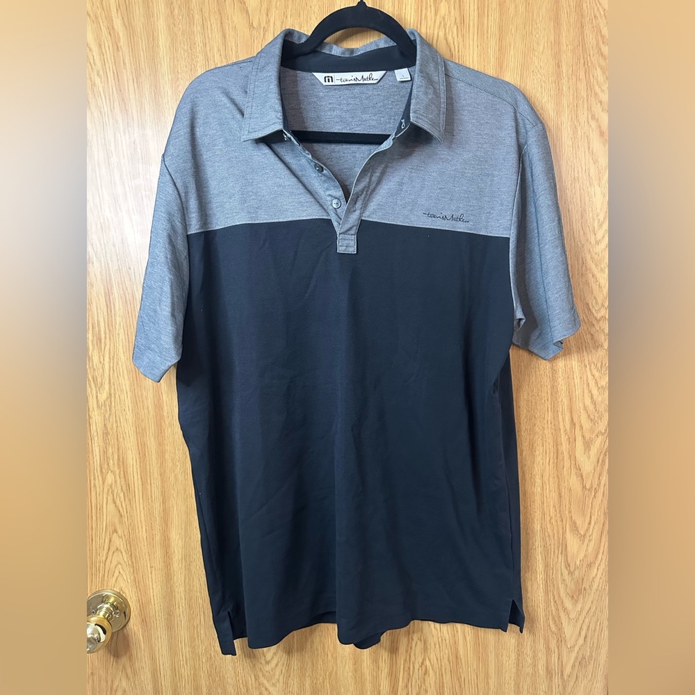 Travis Mathew Black and Gray Polo Shirt